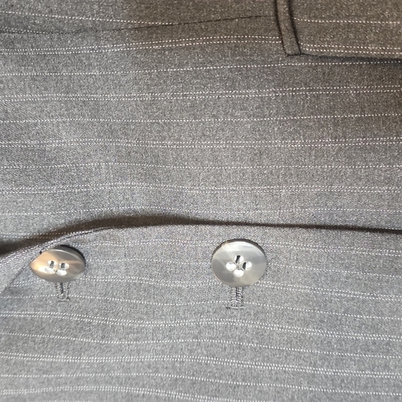 NEW Tahari ASL Pinstripe Charcoal Tailored Jacket Designer Office Blazer Coat - Picture 3 of 15